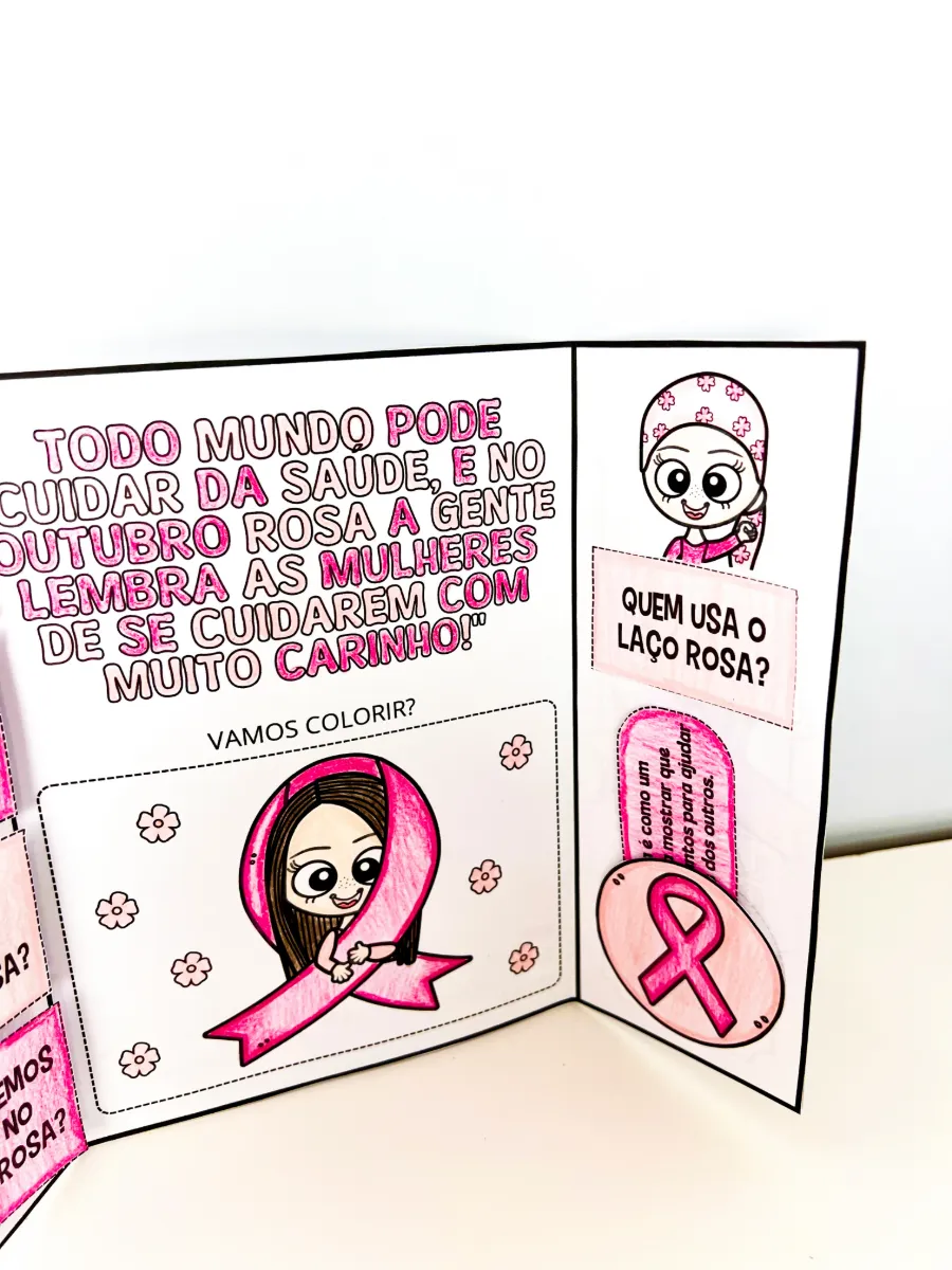 Lapbook Interativo Outubro Rosa para Educação Infantil e Anos Iniciais — Atividades para Todas as séries: Lapbook…