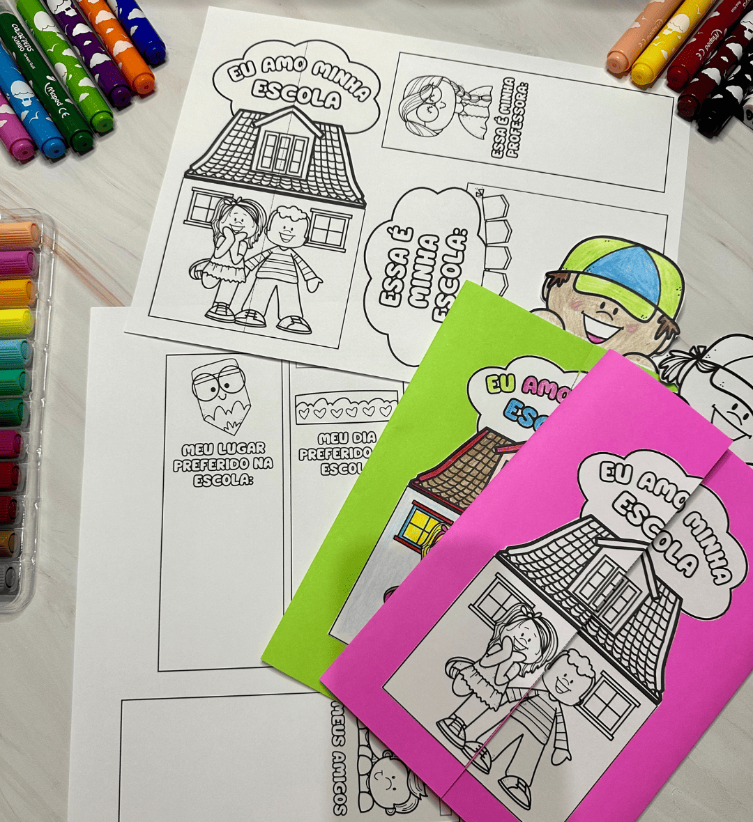 Lapbook Minha Escola: Dia da Escola na Educação Infantil — amostra 3: Como usar em sala de aula
