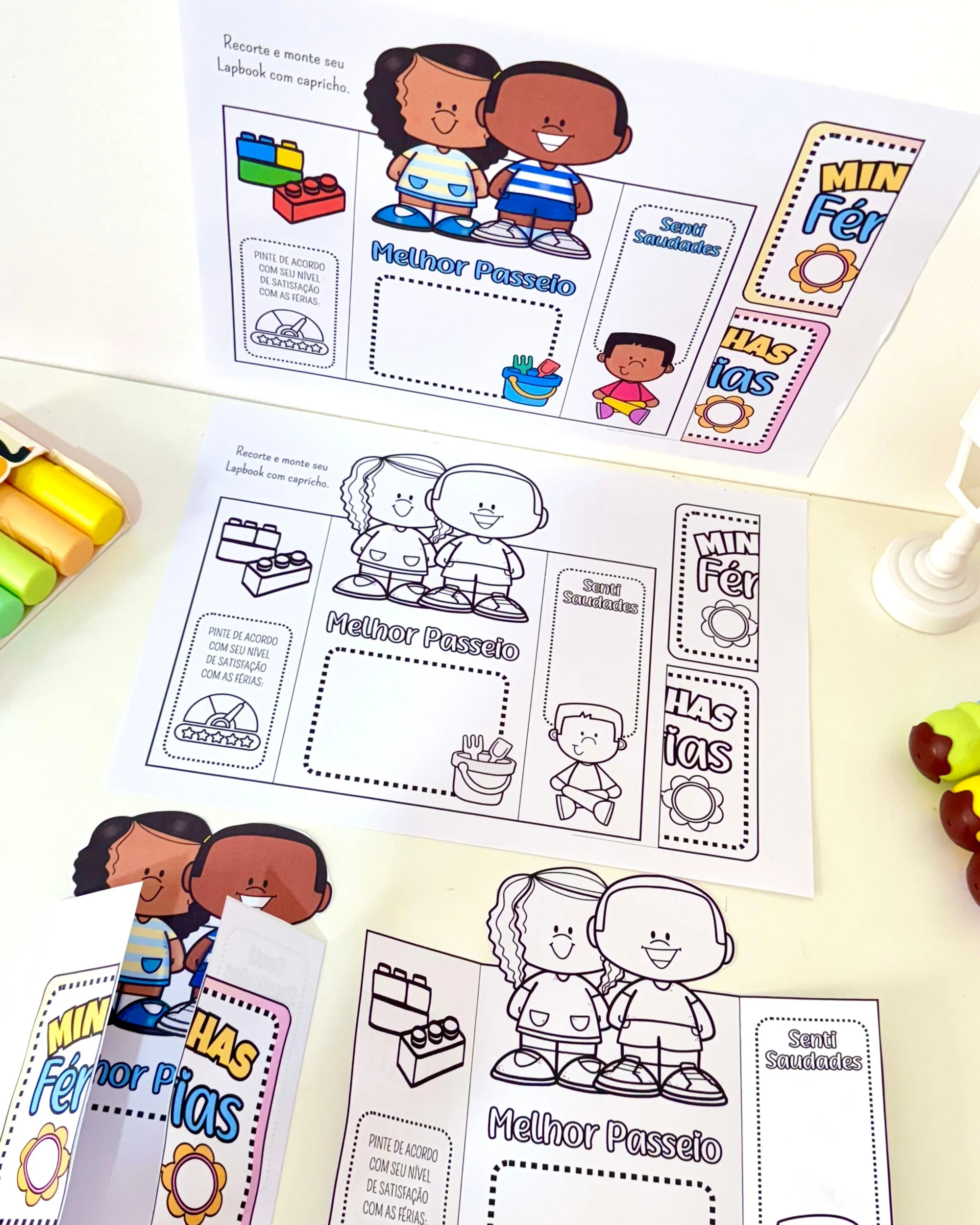 Lapbook Minhas Férias – Atividade para Educação Infantil — amostra 6: A atividade permite que as crianças registrem e…