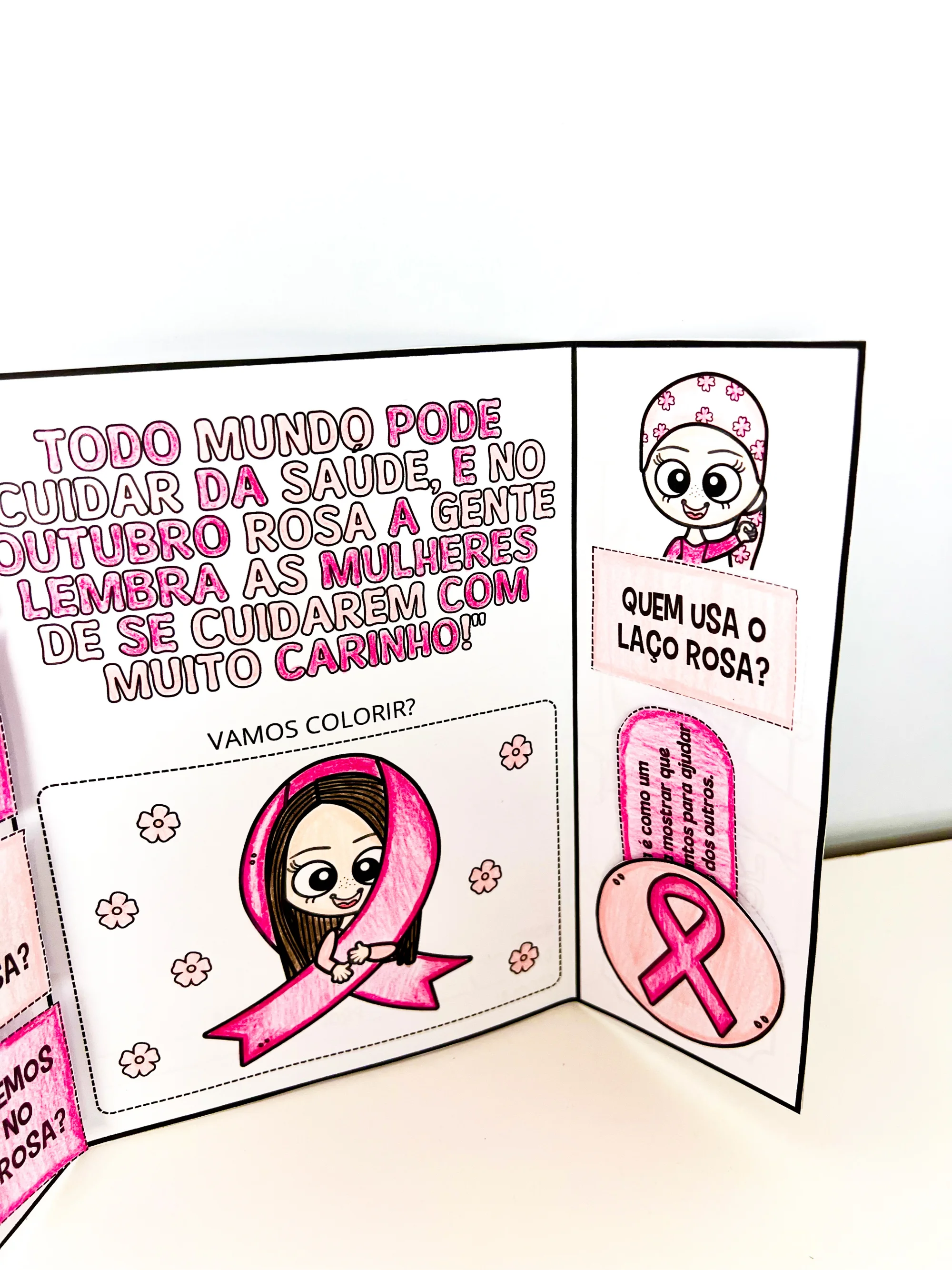 Lapbook Outubro Rosa – Material Pedagógico — amostra 3: desde cedo, desenvolver empatia, desmistificar o