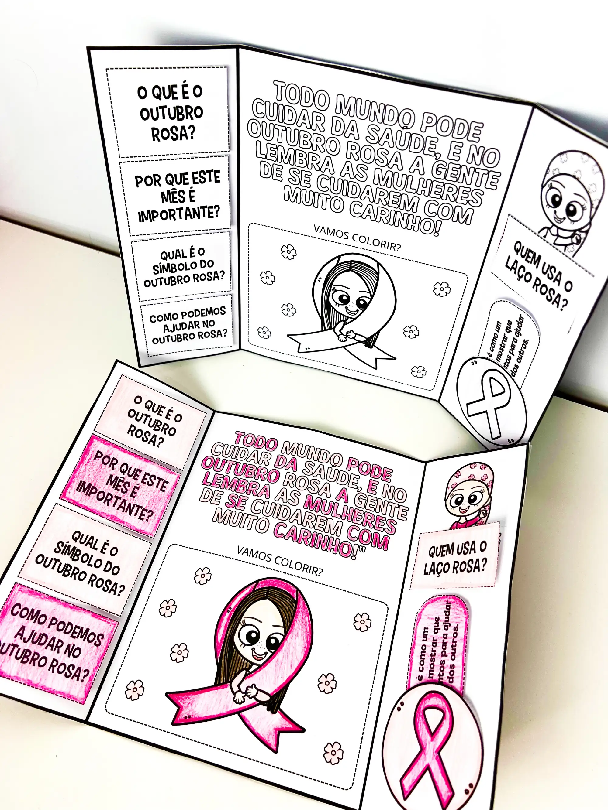Lapbook Outubro Rosa – Material Pedagógico — amostra 5: hábitos saudáveis. Isso forma adultos mais conscientes