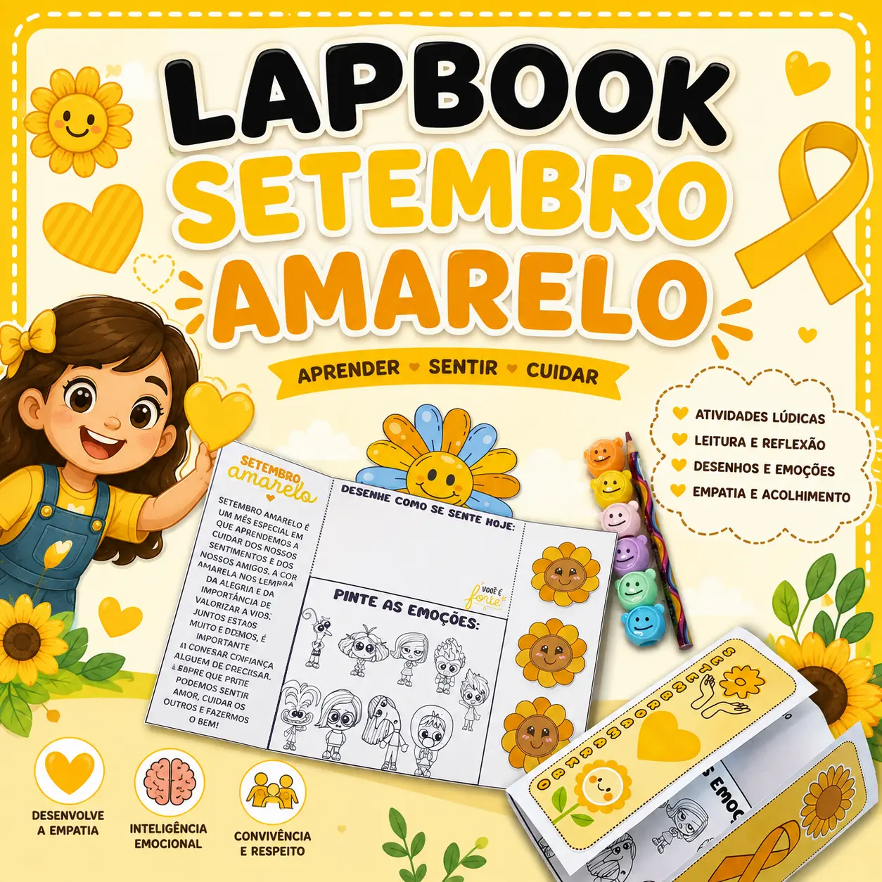 Lapbook Setembro Amarelo – Educação Infantil e Anos Iniciais — capa do material