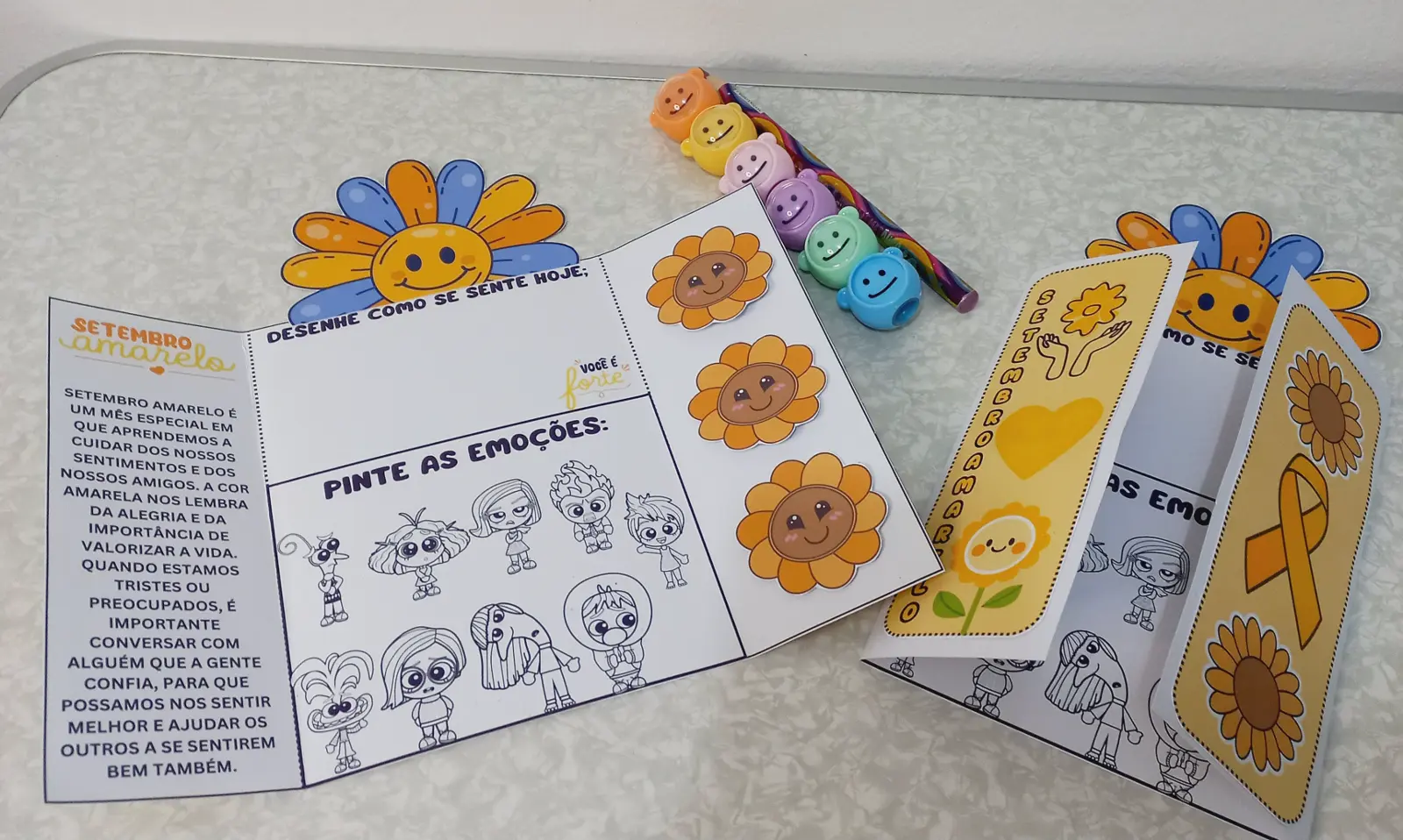 Lapbook Setembro Amarelo Infantil | Atividade sobre Emoções — capa do material
