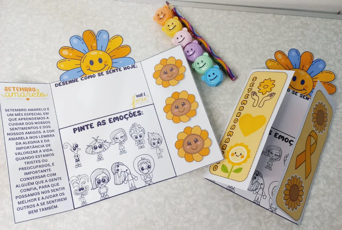 Lapbook Setembro Amarelo 💛para colorir — capa do material