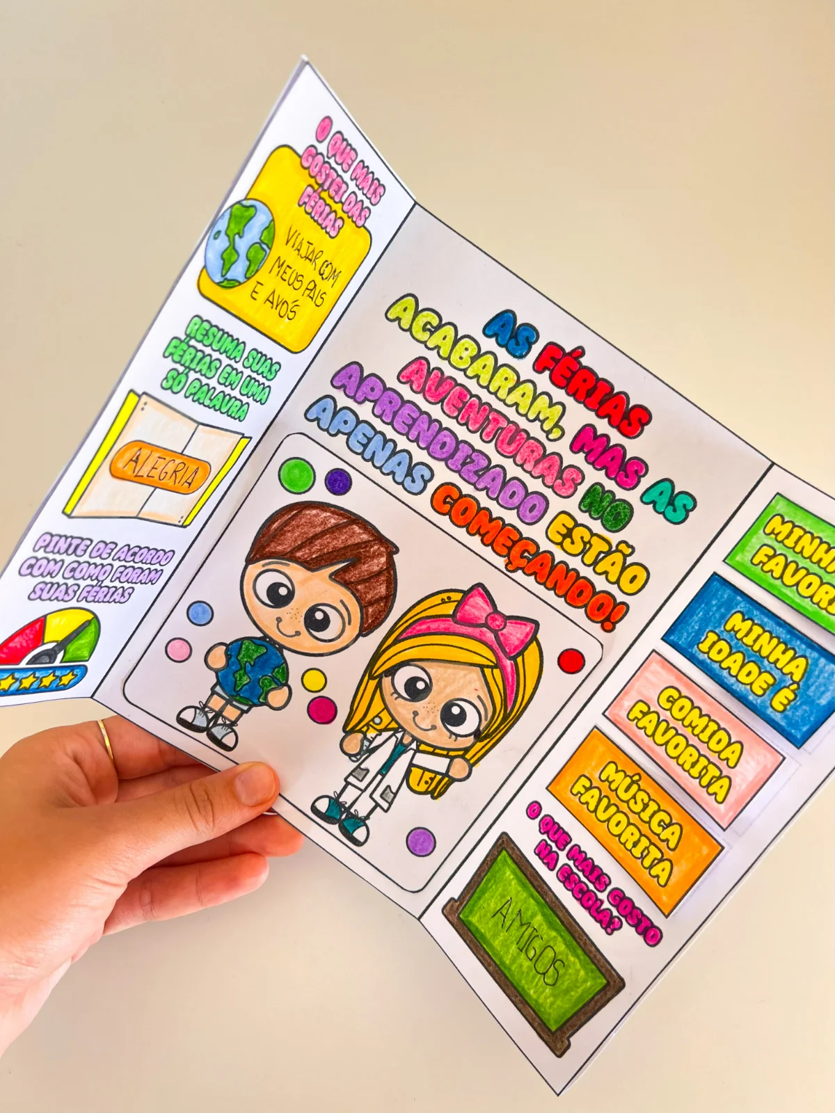 Lapbook Volta às Aulas – Minhas Férias – PDF para Imprimir — amostra 2: Formato e entrega