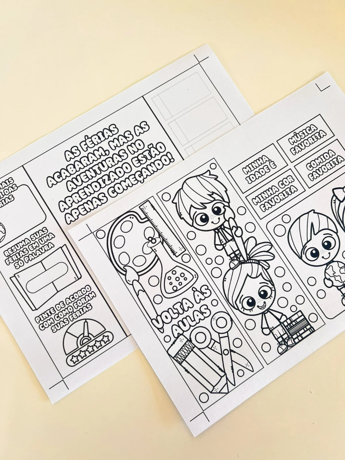 Lapbook Volta às Aulas – Minhas Férias – PDF para Imprimir — amostra 3: Torne o retorno às aulas ainda mais especial com…