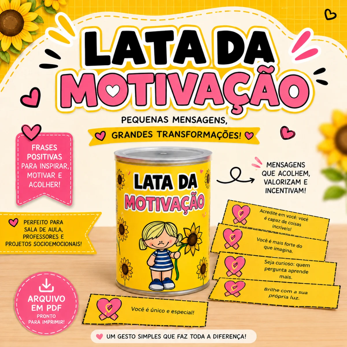 Lata da Motivação – Recurso Lúdico para Incentivar os Alunos — Alfabetização para Educação Infantil: Transforme uma lata…