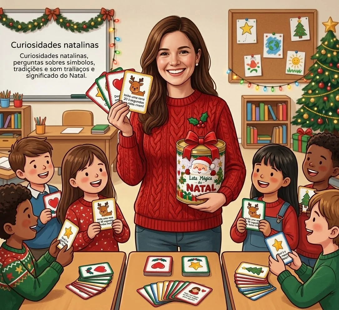 Lata Mágica do Natal – 32 Cartões Divertidos PDF pronto pra impressão — amostra 3: Lata Mágica do Natal com 32 cartões de…