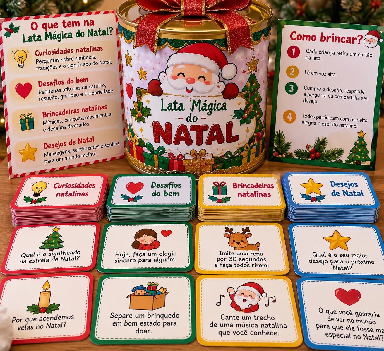 Lata Mágica do Natal – Kit Interativo com 32 Cartões em PDF — Datas comemorativas para Educação Infantil: Lata Mágica do…
