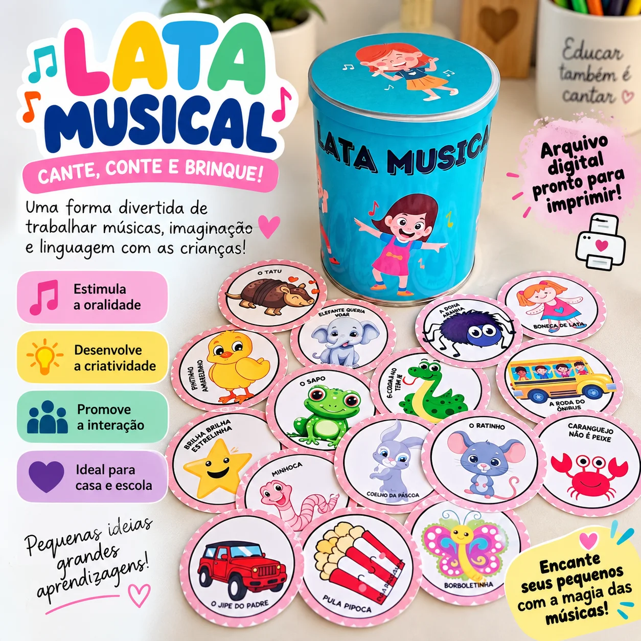 LATA MUSICAL- ARTE MÚSICA INFANTIL E ANOS INICIAIS — Alfabetização para Educação Infantil: Que tal transformar músicas…