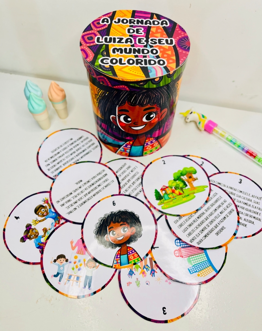 Lata pedagógica / história na lata: a jornada de luiza e seu mundo colorido / consciência negra — capa do material