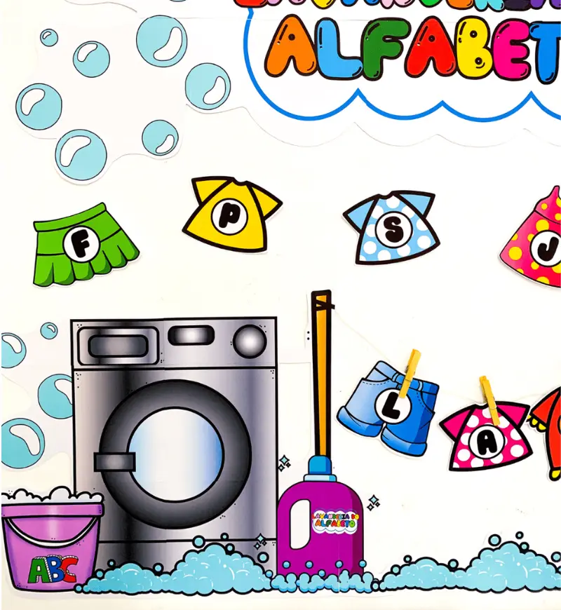 Lavanderia do Alfabeto: kit de letras para Educação Infantil — amostra 3: Como usar em sala de aula