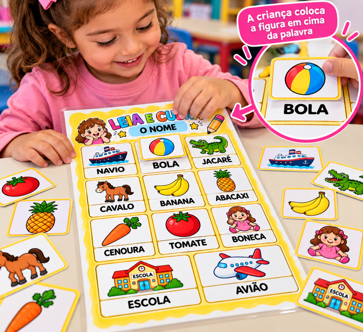 Leia e Cubra o Nome — Atividade de Alfabetização — amostra 1: Atividade de alfabetização para Educação Infantil e 1º ano,…