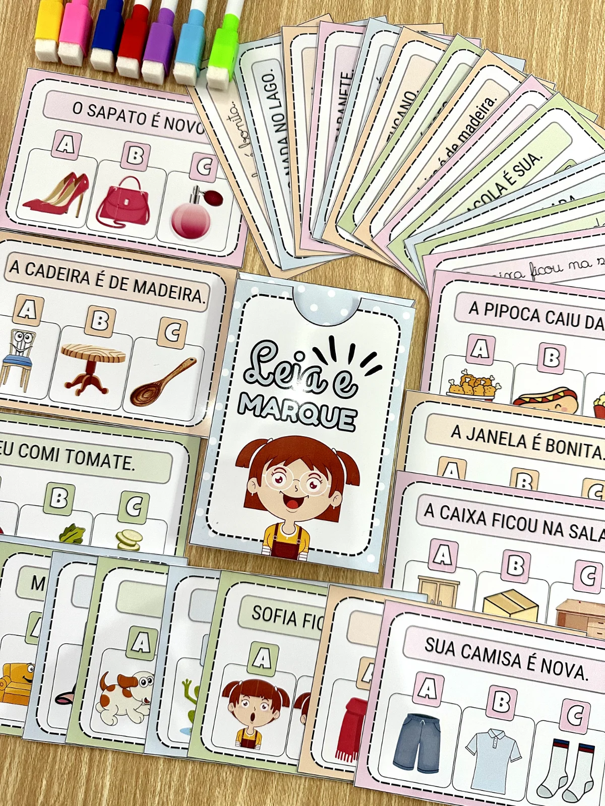 Leia e Marque - para trabalhar com crianças da alfabetização — amostra 5: O arquivo Leia e Marque inclui 20 frases…