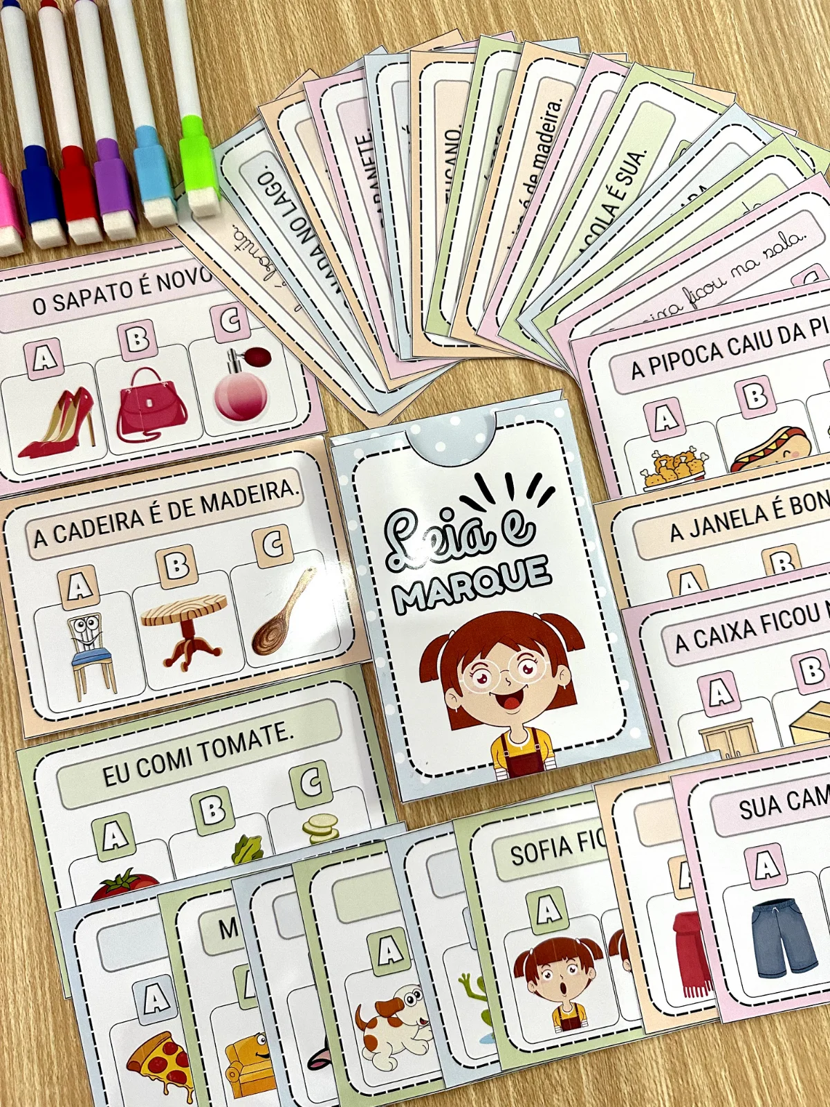 Leia e Marque - para trabalhar com crianças da alfabetização — amostra 6: O arquivo Leia e Marque inclui 20 frases…