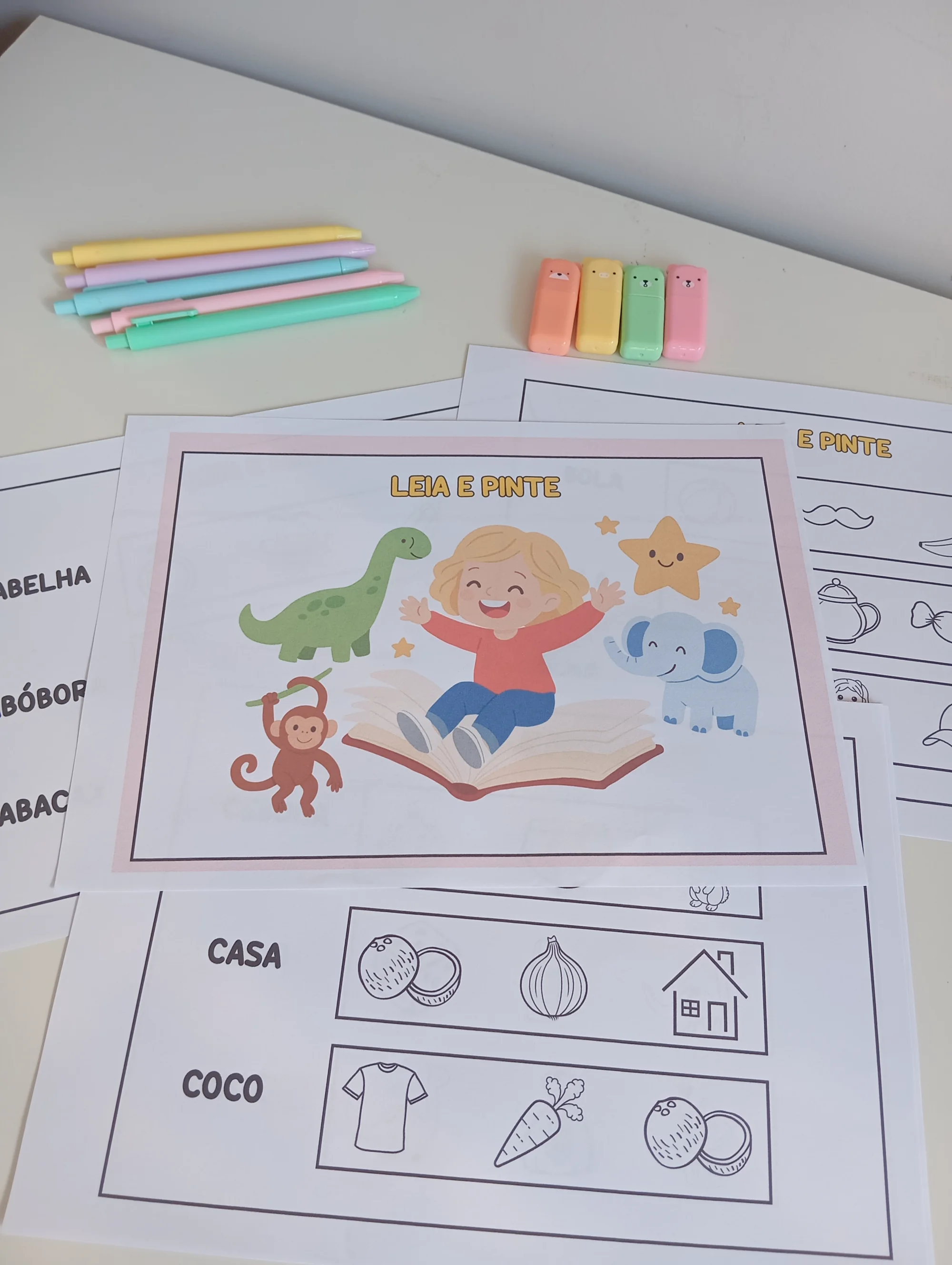 Leia e Pinte: Atividade de Leitura, Interpretação e Pintura Infantil — amostra 2: Reconhecimento de Letras e Sons…