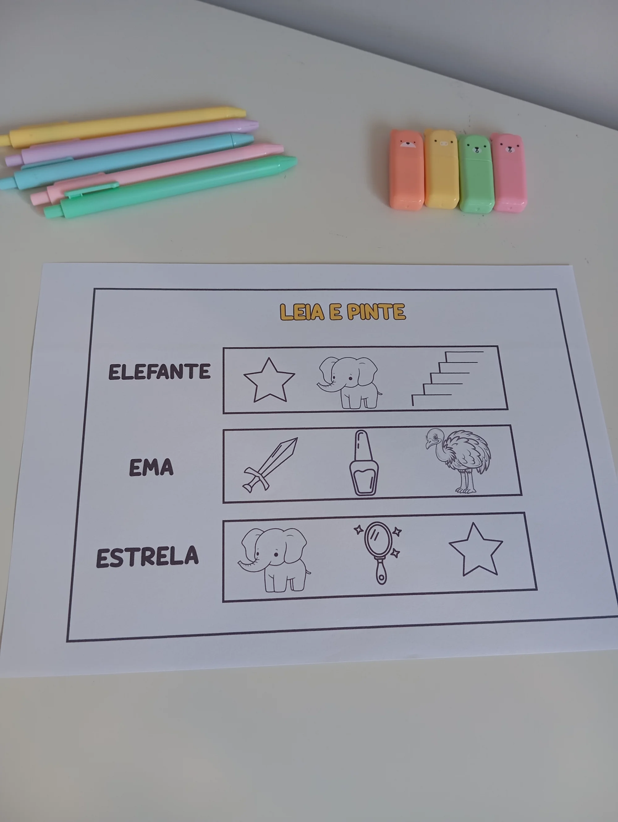 Leia e Pinte: Atividade de Leitura, Interpretação e Pintura Infantil — amostra 3: Associação Imagem-Texto