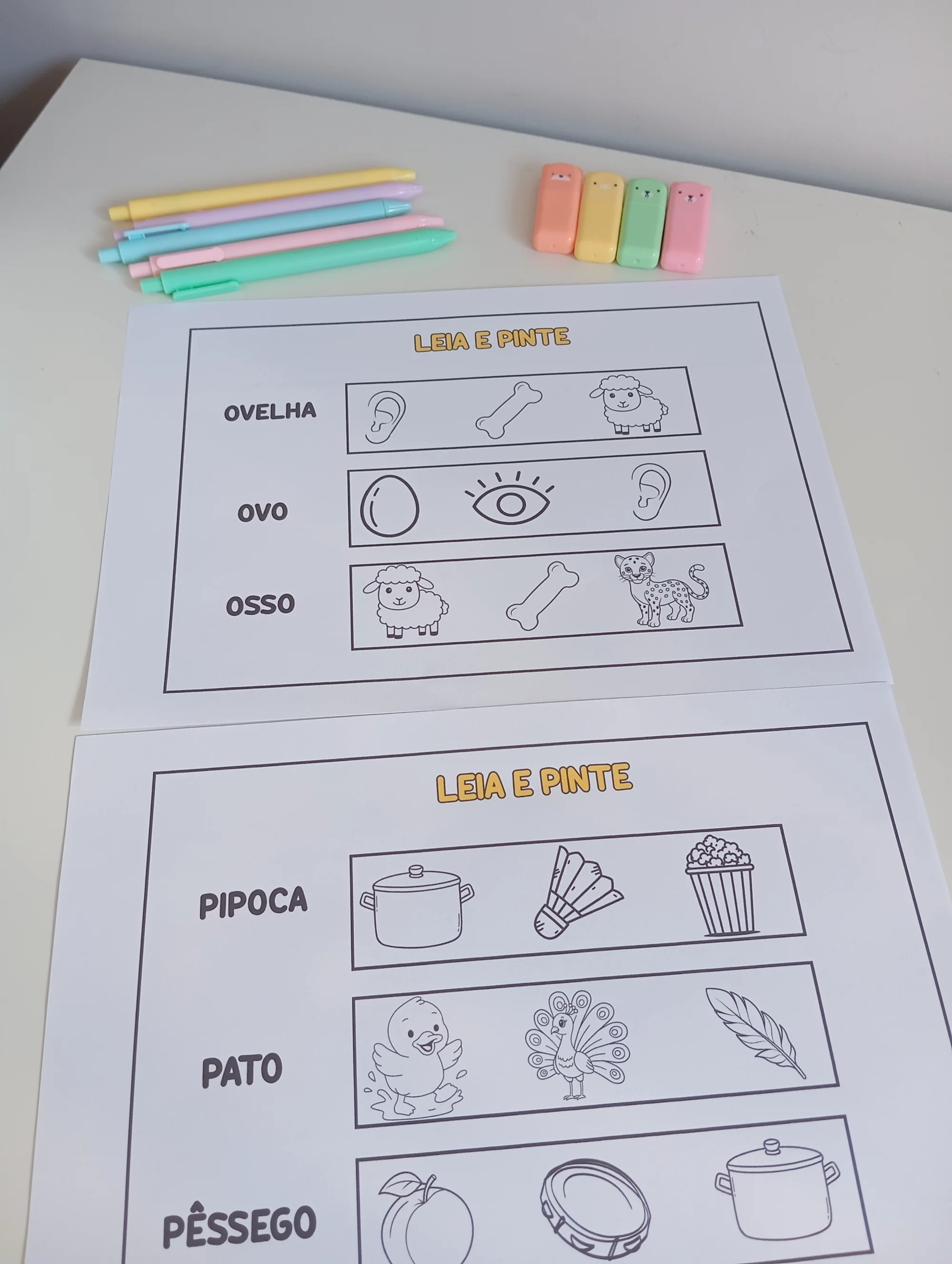 Leia e Pinte: Atividade de Leitura, Interpretação e Pintura Infantil — amostra 6: Ano Escolar