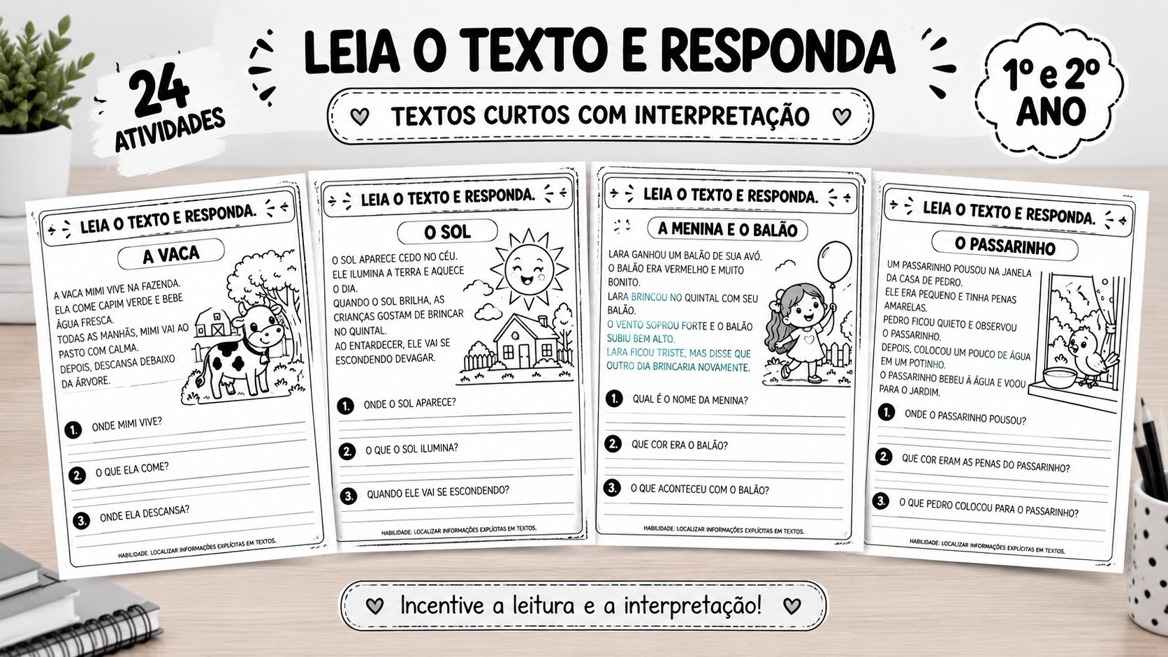Leia o Texto e Responda – Interpretação de Texto 1º e 2º Ano — amostra 3: Atividades de interpretação de textos curtos para… Leia o Texto e Responda – Interpretação de Texto 1º e 2º Ano — amostra 3: Atividades de interpretação de textos curtos para…