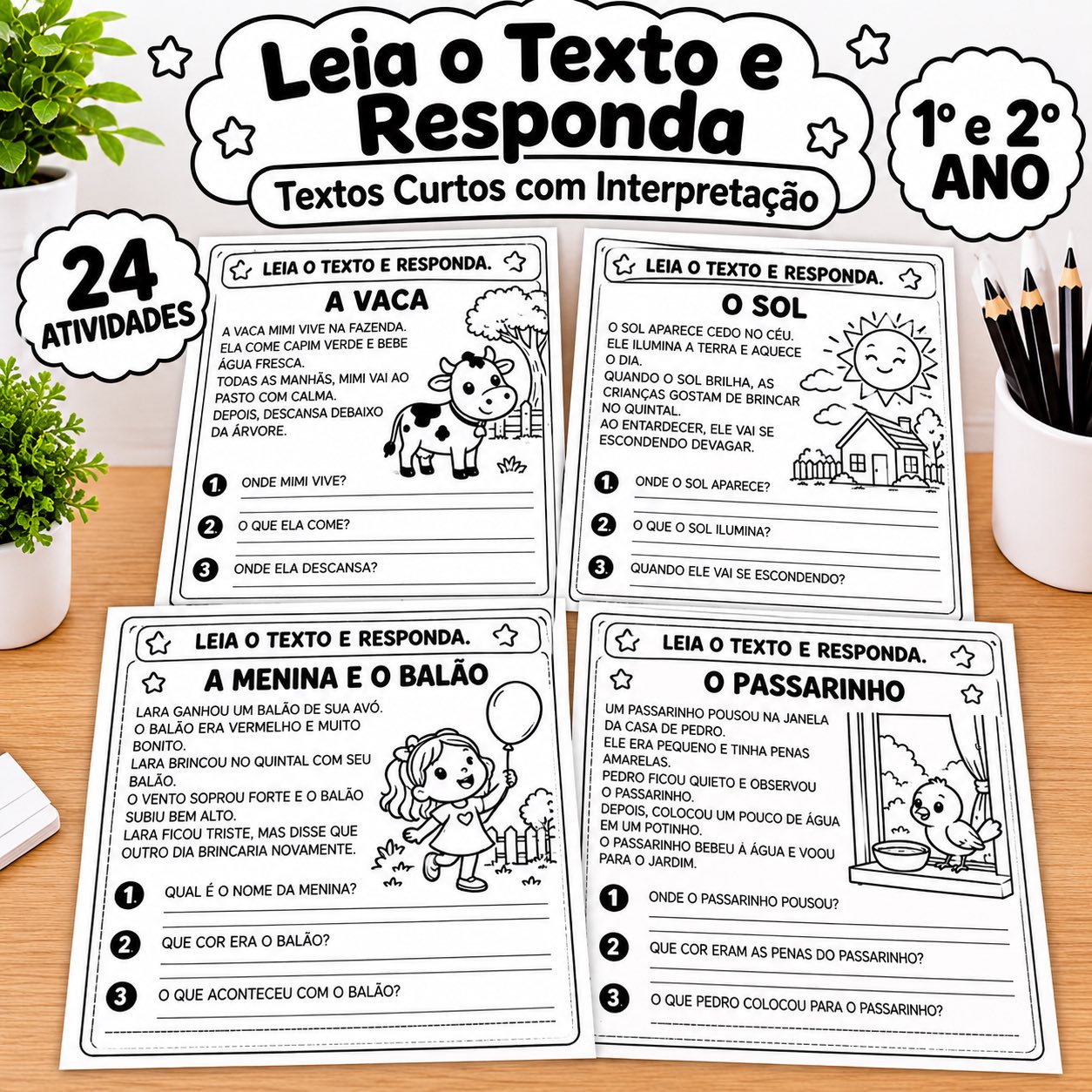 Leia o Texto e Responda – Interpretação de Texto 1º e 2º Ano — amostra 5: Atividades de interpretação de textos curtos para… Leia o Texto e Responda – Interpretação de Texto 1º e 2º Ano — amostra 5: Atividades de interpretação de textos curtos para…