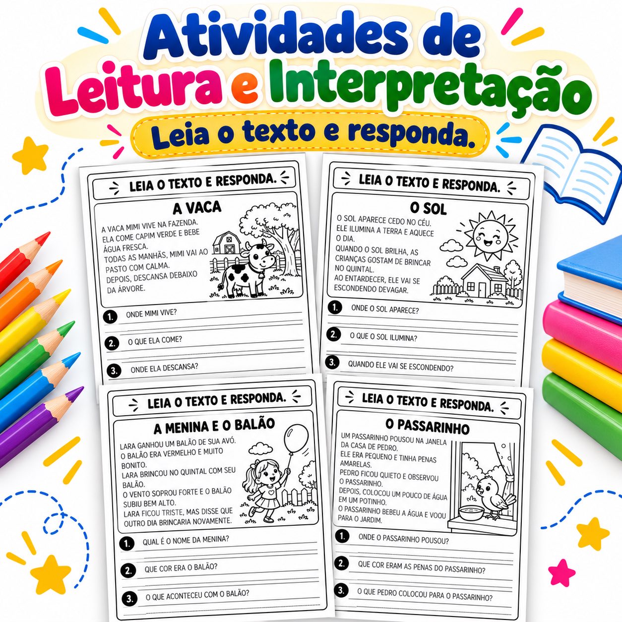 Leia o Texto e Responda – Interpretação de Texto 1º e 2º Ano — capa do material