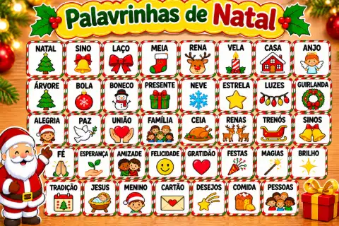 Leitura de palavras de Natal para imprimir – 1º e 2º ano — amostra 1: O que é