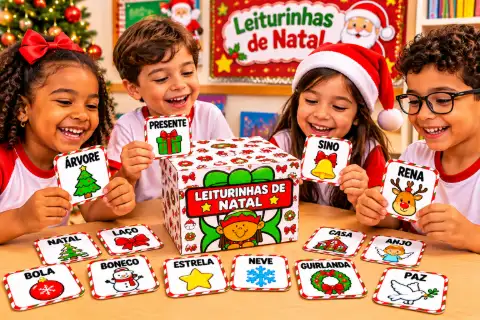 Leitura de palavras de Natal para imprimir – 1º e 2º ano — amostra 3: Como usar em sala