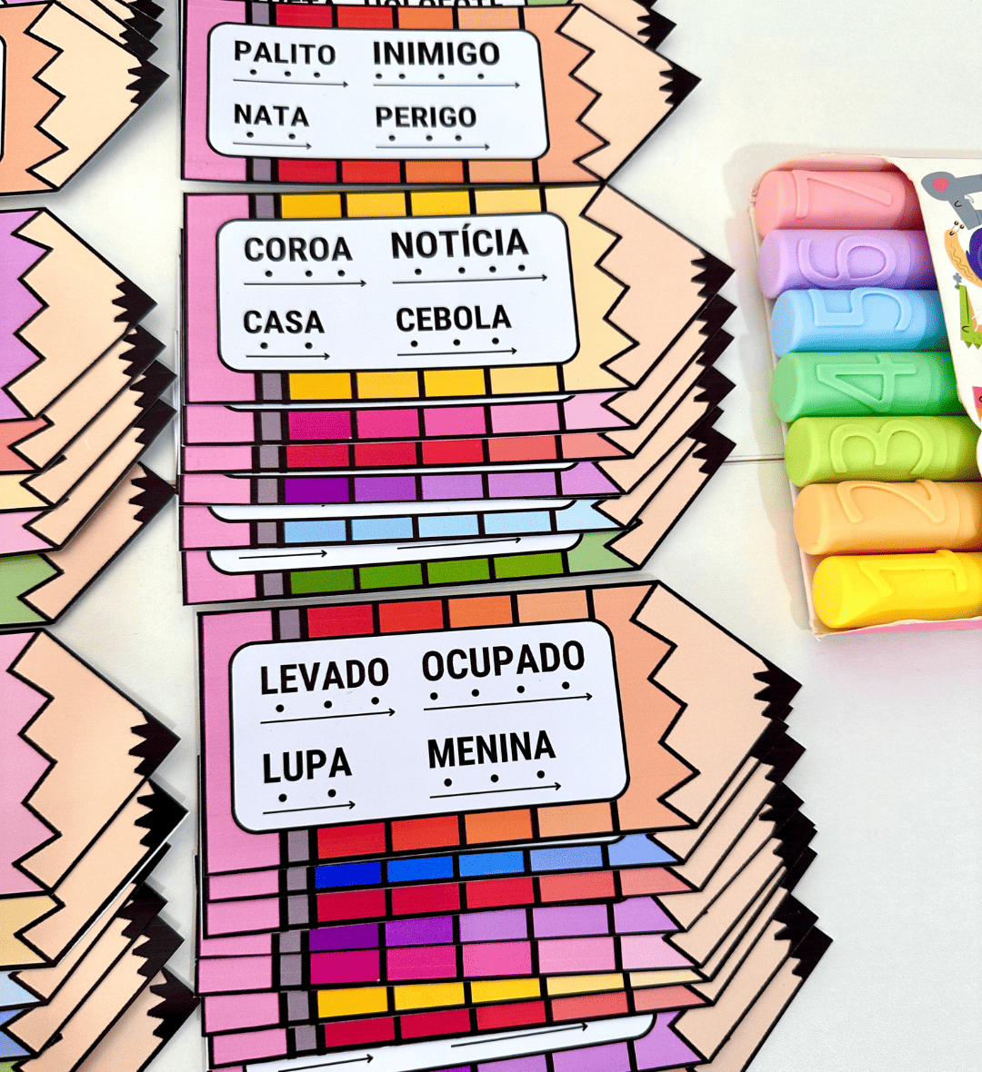 Leitura de sílabas simples: fichas em formato de lápis — amostra 4: Para quem é indicado