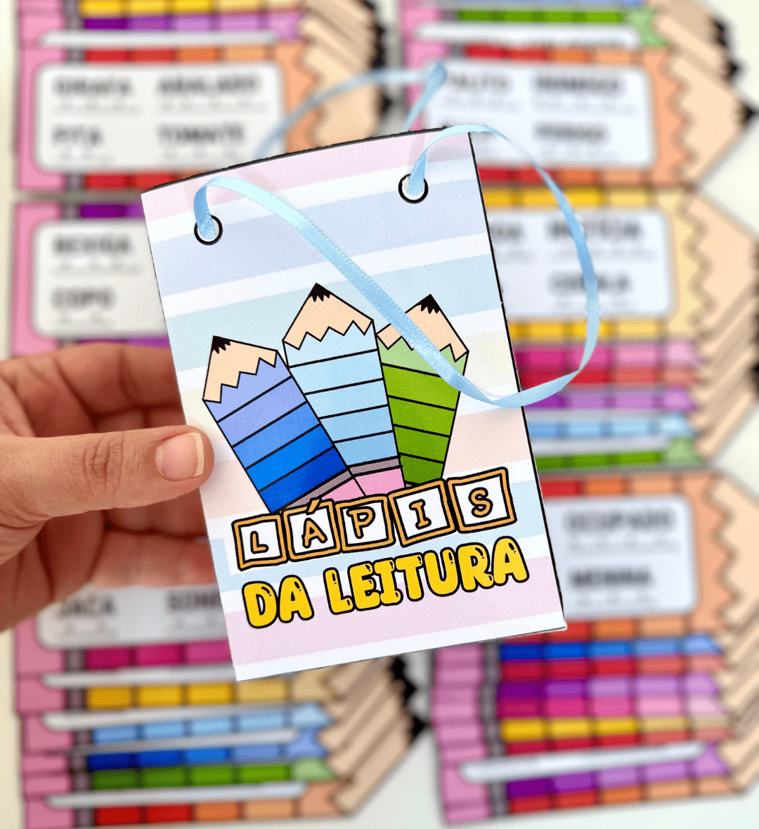 Leitura de sílabas simples: fichas em formato de lápis — amostra 5: Apoie a alfabetização inicial com fichas em formato de…