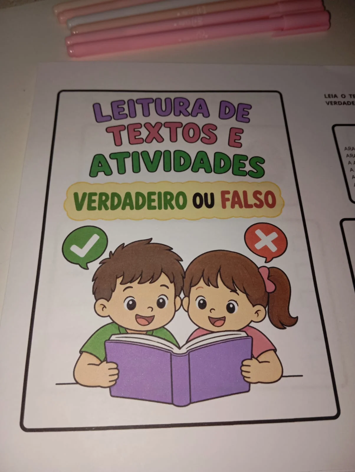 Leitura de Textos: Atividades V ou F de Interpretação e Compreensão — amostra 7: Atividades ilustradas de leitura e… Leitura de Textos: Atividades V ou F de Interpretação e Compreensão — amostra 7: Atividades ilustradas de leitura e…