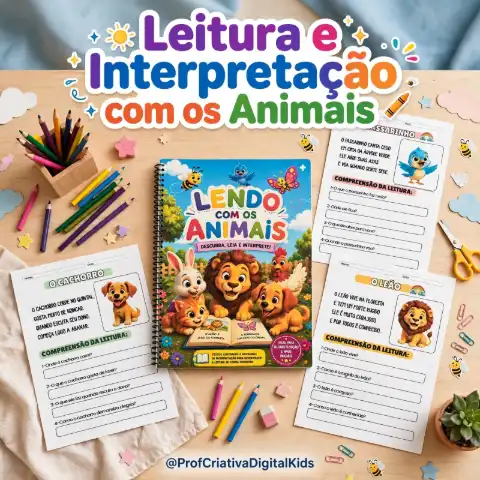 Leitura e Interpretação com os Animais - Alfabetização — capa do material