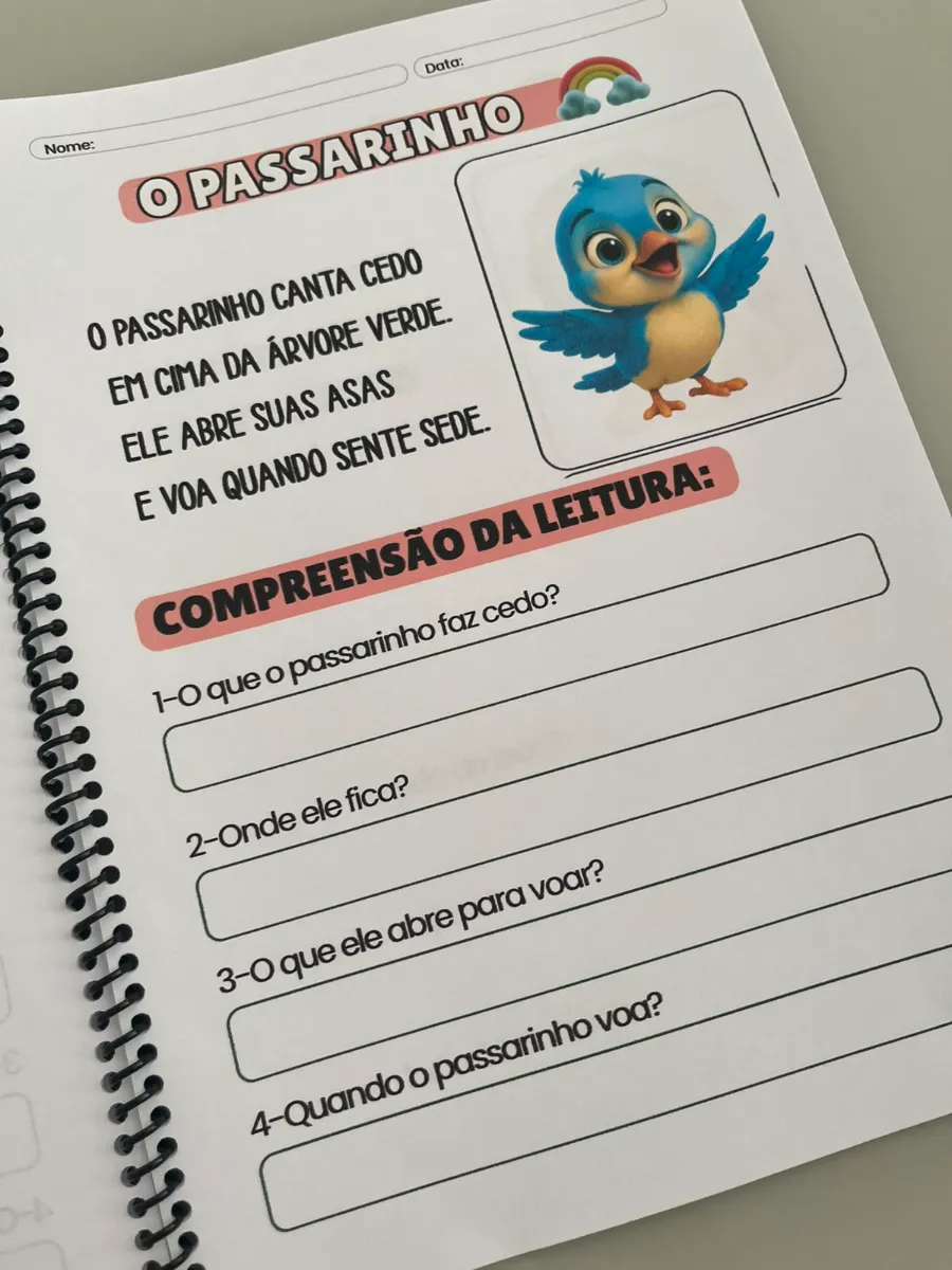 Leitura e Interpretação com os Animais - Alfabetização — amostra 2: Com pequenos textos ilustrados e atividades de…