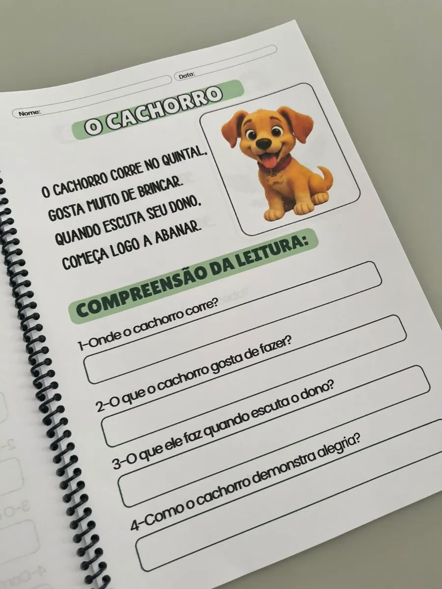 Leitura e Interpretação com os Animais - Alfabetização — amostra 3: Com pequenos textos ilustrados e atividades de…
