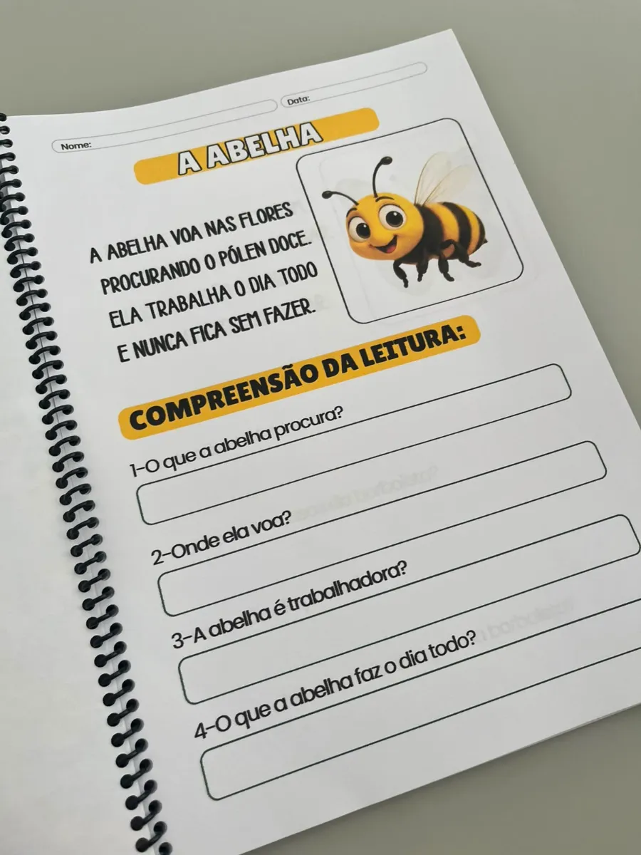 Leitura e Interpretação com os Animais - Alfabetização — amostra 5: Com pequenos textos ilustrados e atividades de…