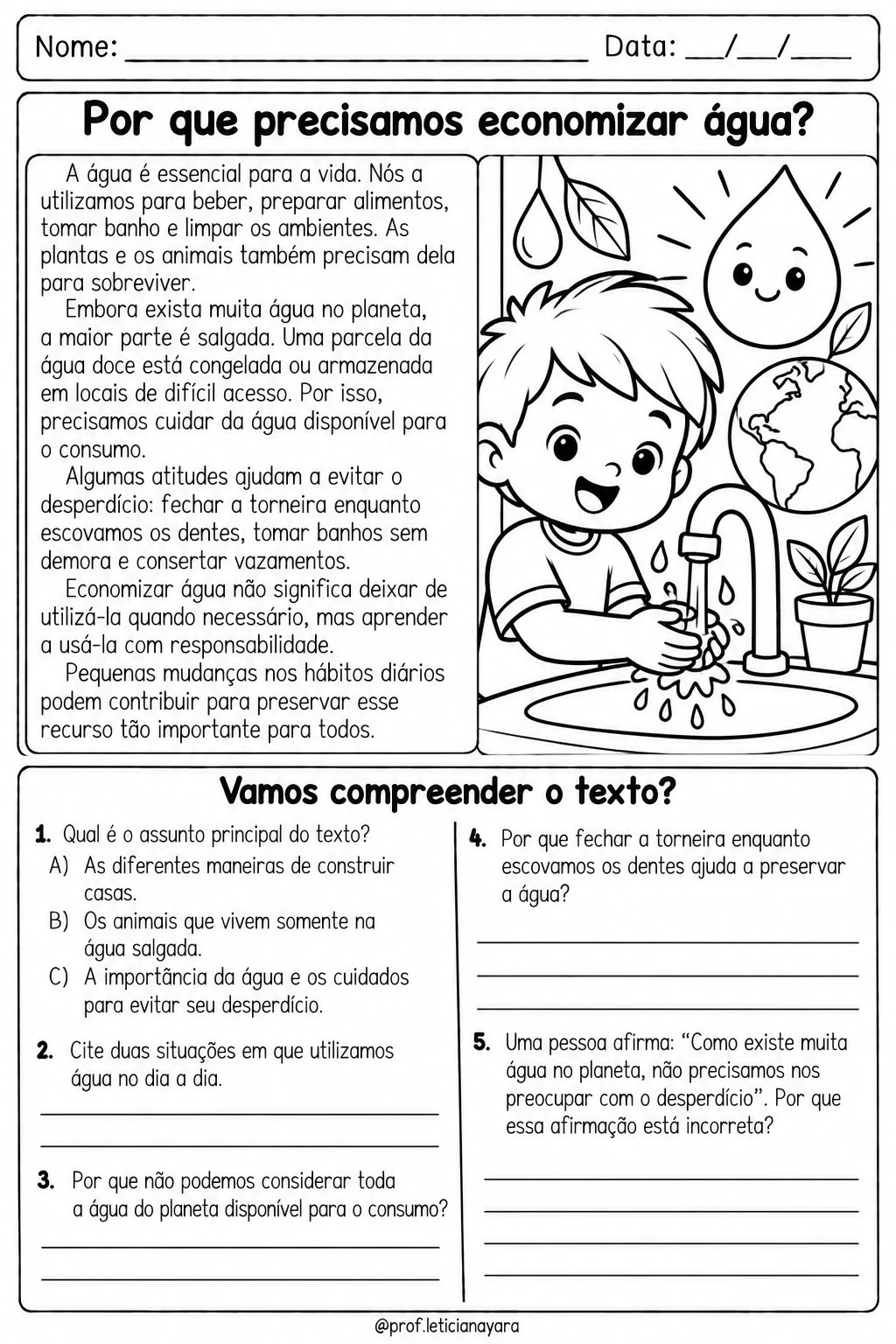 Leitura e Interpretação de Texto | 10 Textos para o 2º Ano — amostra 1: O que está incluso
