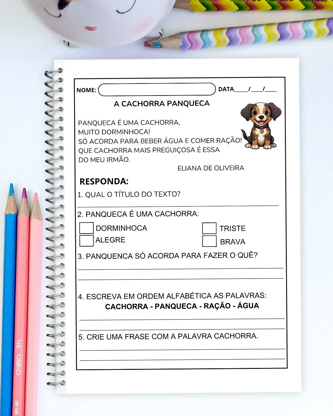 Leitura e Interpretação de Textos – Alfabetização com cenário — amostra 5: Material de leitura e interpretação com textos…