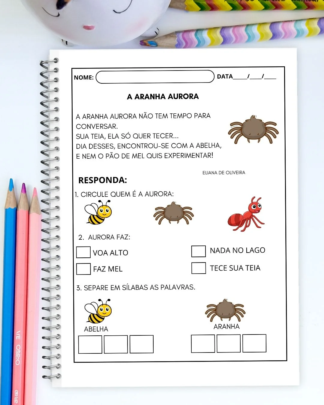 Leitura e Interpretação de Textos – Alfabetização com cenário — amostra 6: Material de leitura e interpretação com textos…