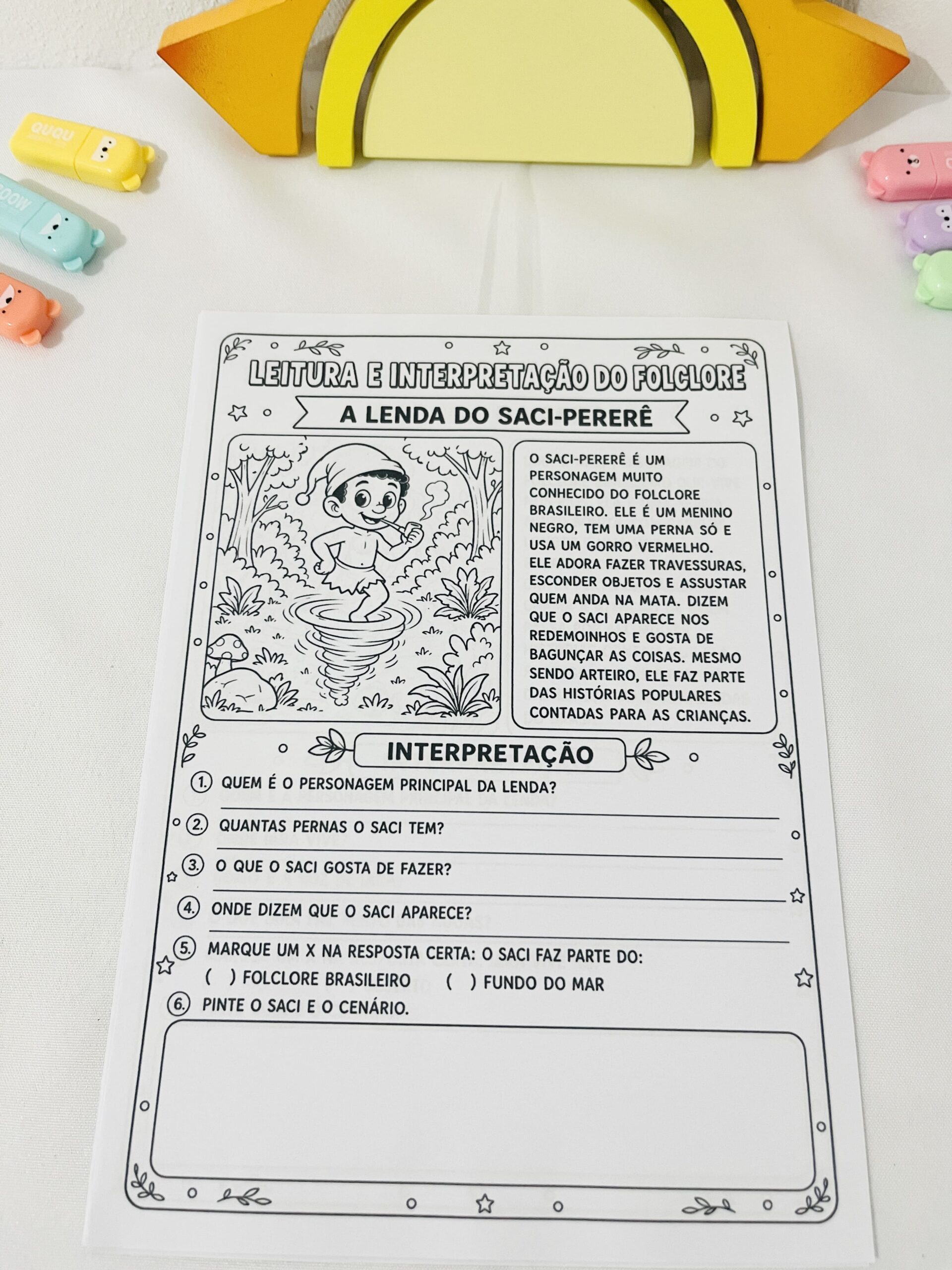 Leitura e interpretação do folclore – PDF para Imprimir | Anos Iniciais e Alfabetização — amostra 3: Formato e entrega