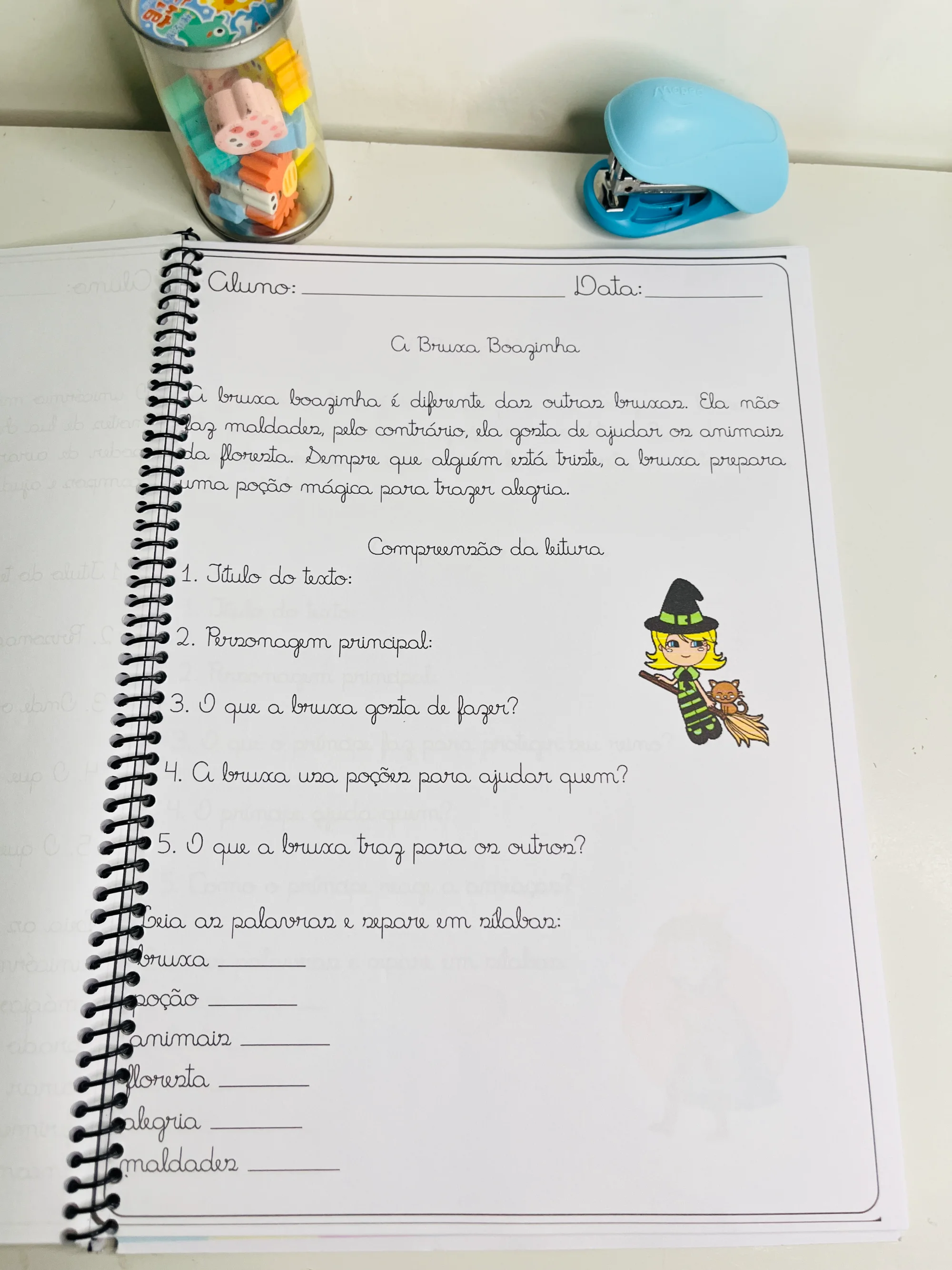 Leitura e Interpretação em Letra Cursiva – 5º Ano — amostra 5: Atividades de leitura e interpretação em letra cursiva para…