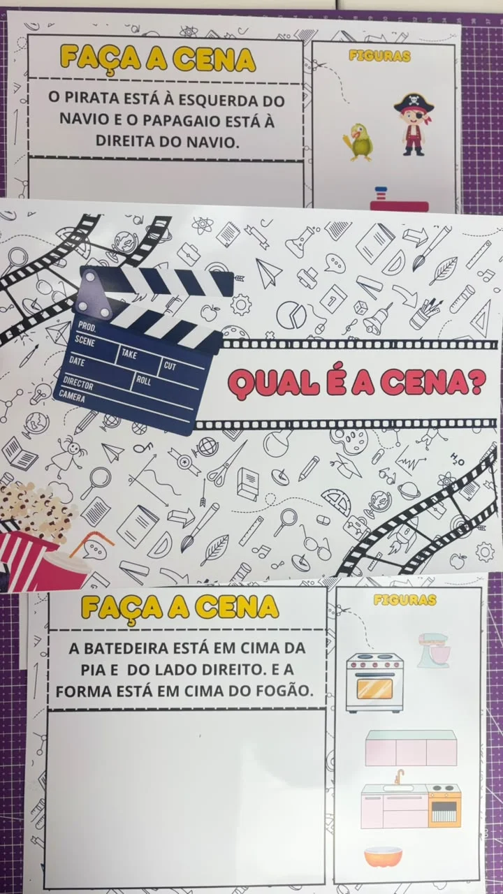 Leitura e Localização Espacial: Qual é a Cena? — amostra 3: 25 páginas com desafios de montagem de cenas para desenvolver…