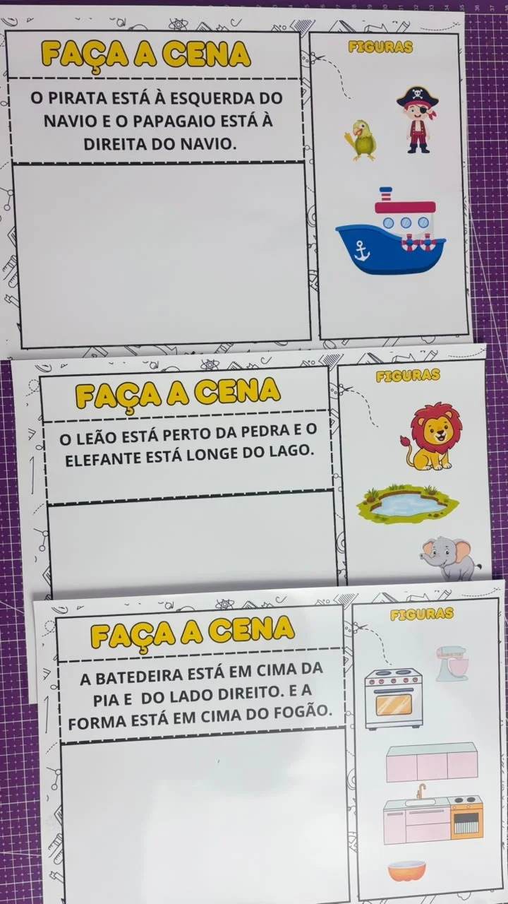 Leitura e Localização Espacial: Qual é a Cena? — amostra 4: 25 páginas com desafios de montagem de cenas para desenvolver…