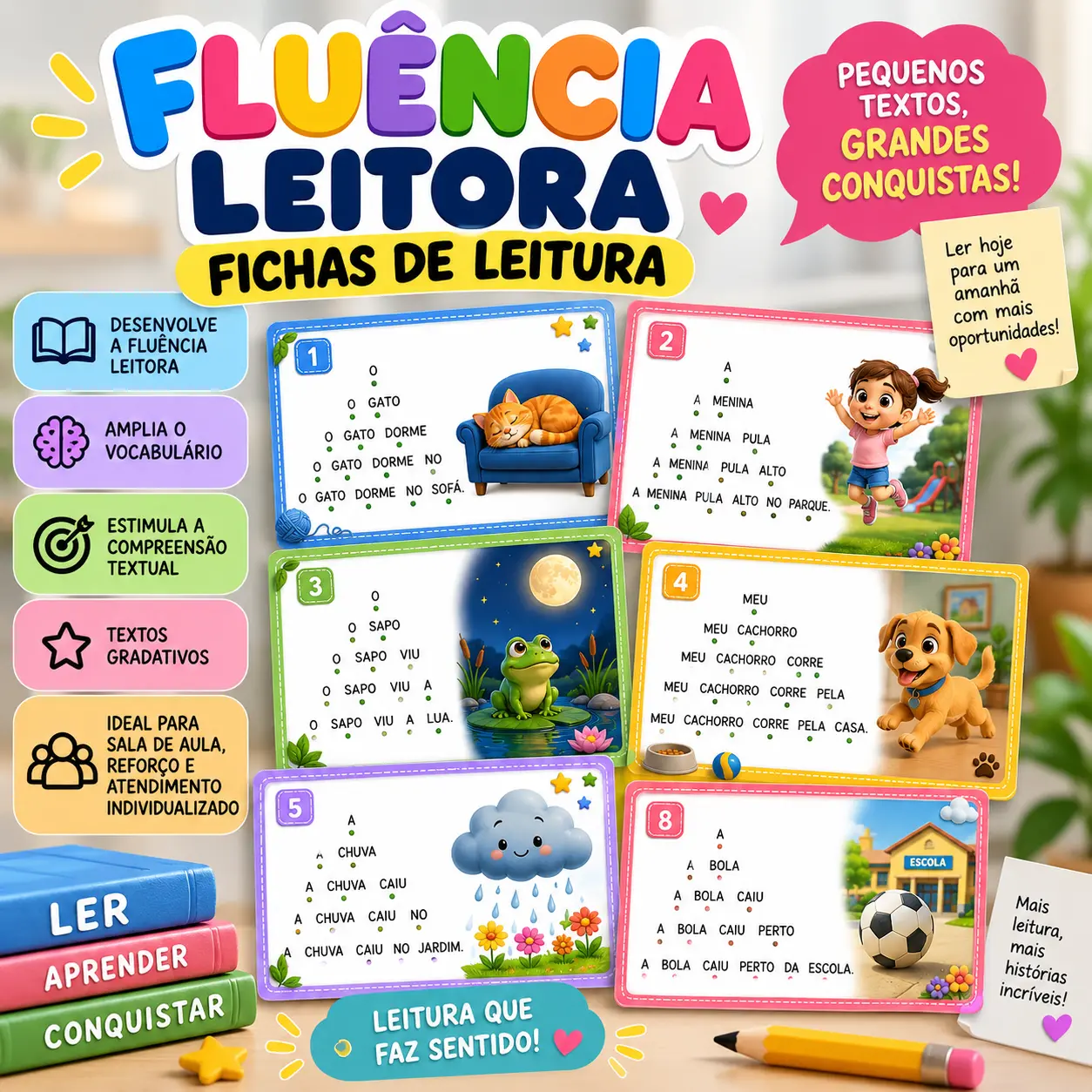 LEITURA EM PIRÂMIDE - FLUÊNCIA LEITORA ALFABETIZAÇÃO INICIAL — capa do material