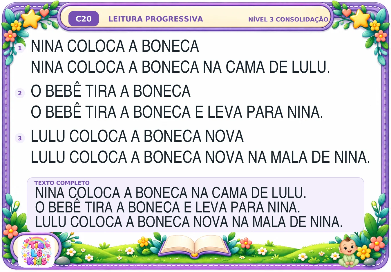 Leitura Progressiva-Kit de Consolidação-30 fichas com sílabas simples — amostra 4: PARA QUEM É INDICADO