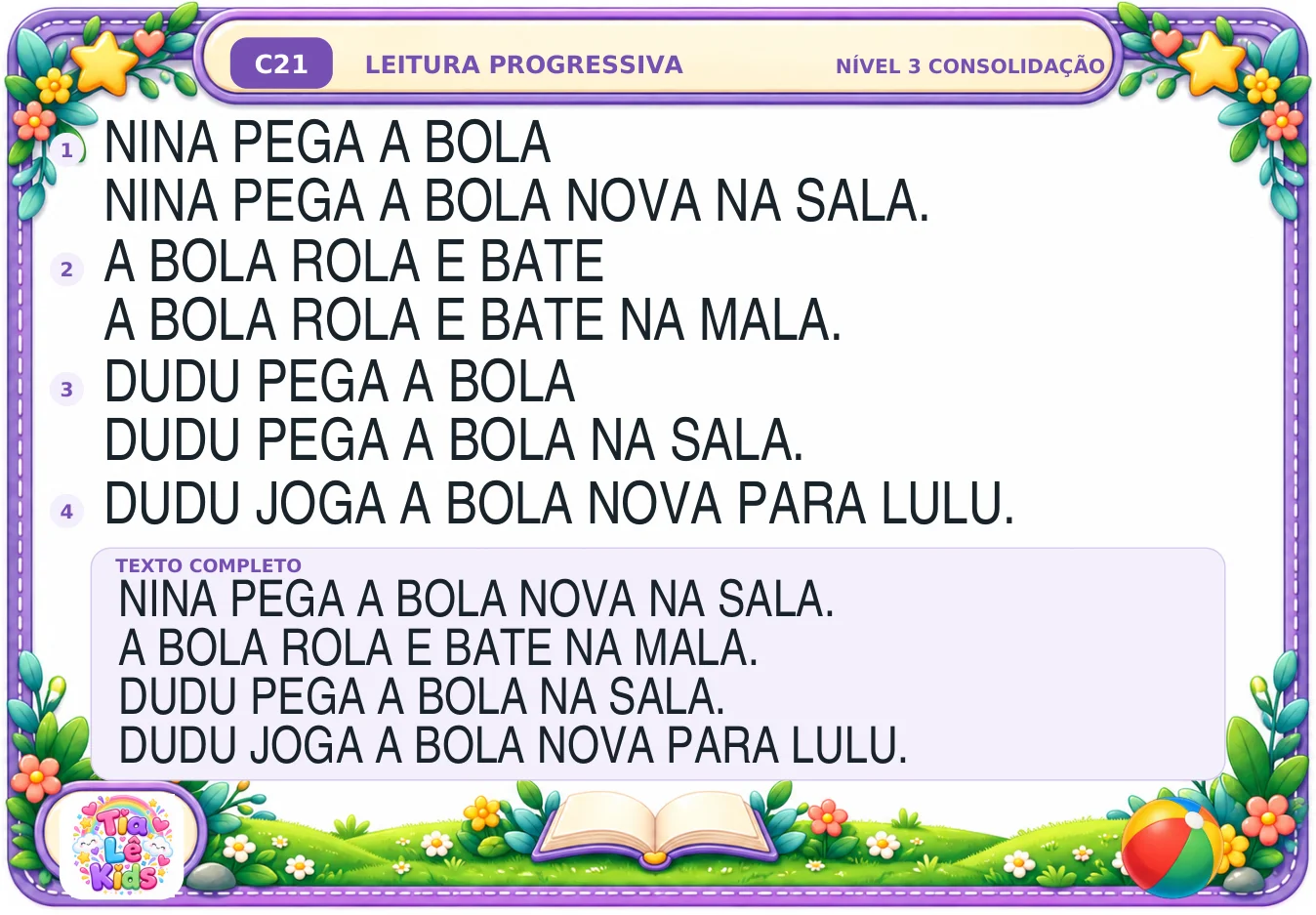 Leitura Progressiva-Kit de Consolidação-30 fichas com sílabas simples — amostra 5: COMO UTILIZAR