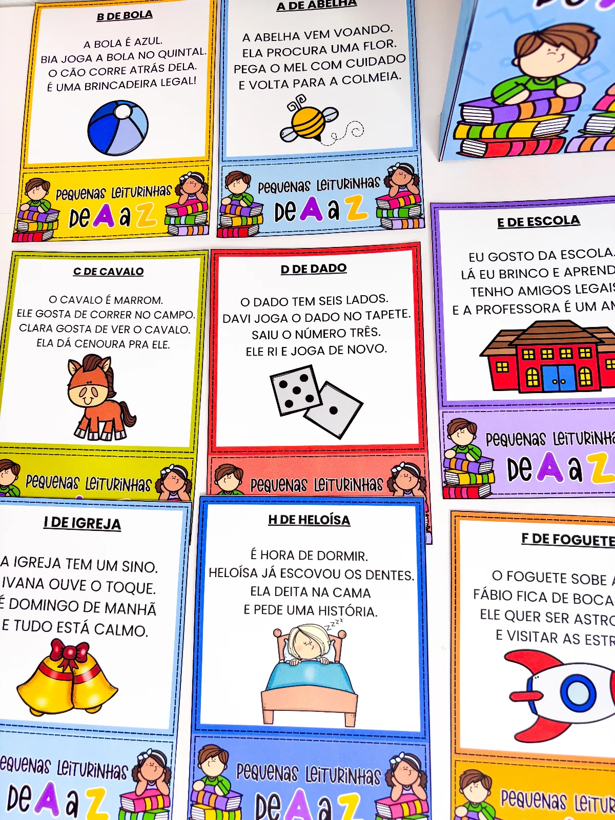 Leiturinhas de A a Z - Alfabetização – PDF para Imprimir — amostra 5: Pequenas Leiturinhas de A a Z é o tipo de material…