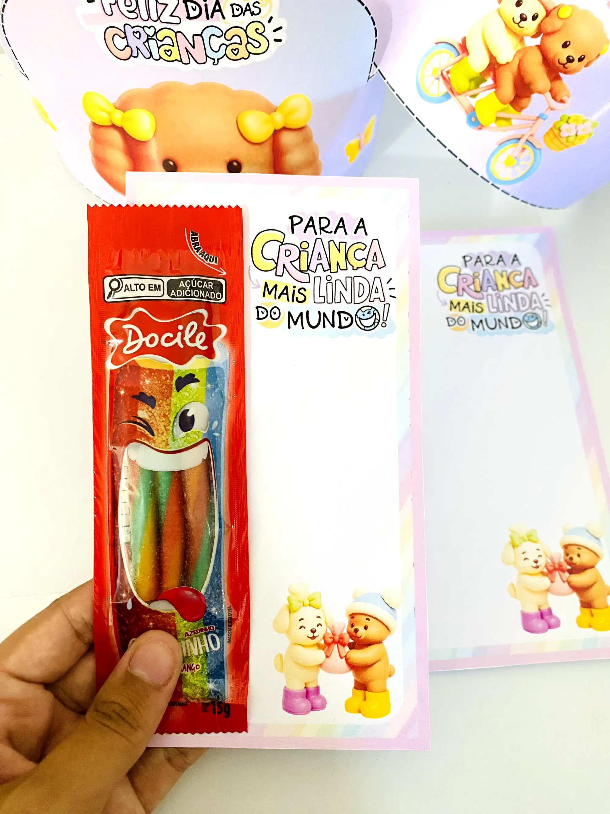 Lembrança dia das crianças – PDF para Imprimir — amostra 2: Lembrança dia das crianças: viseira, tag para colocar algum mimo