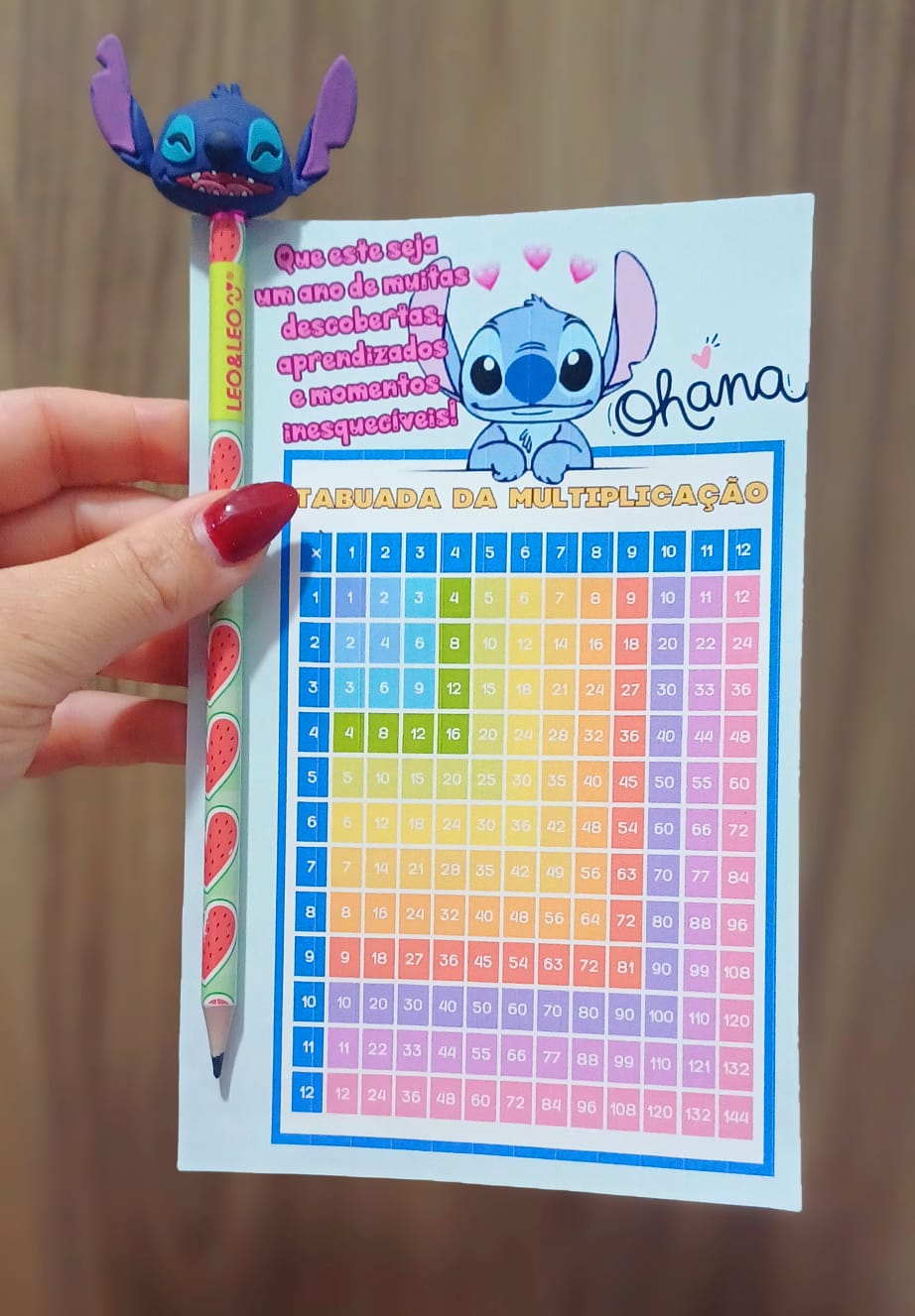 Lembrancinha/ cartão bem-vindos: tabuada stitch – PDF para Imprimir — amostra 2: Sobre o LEMBRANCINHA/ CARTÃO BEM-VINDOS:…
