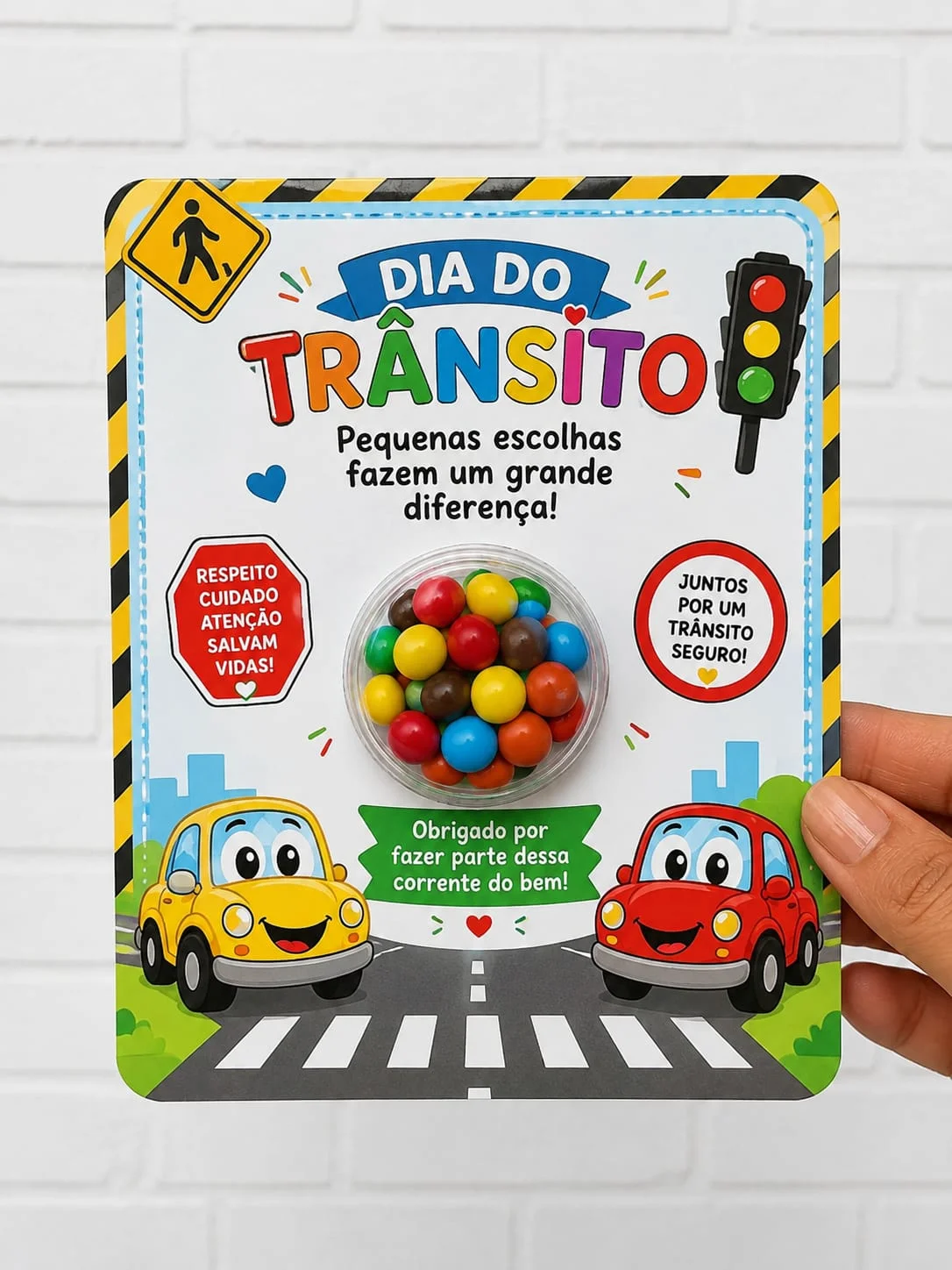 Lembrancinha cartão dia trânsito em PDF — Datas comemorativas para Todas as séries: Lembrancinha Dia do Trânsito 🚗💛 Uma…