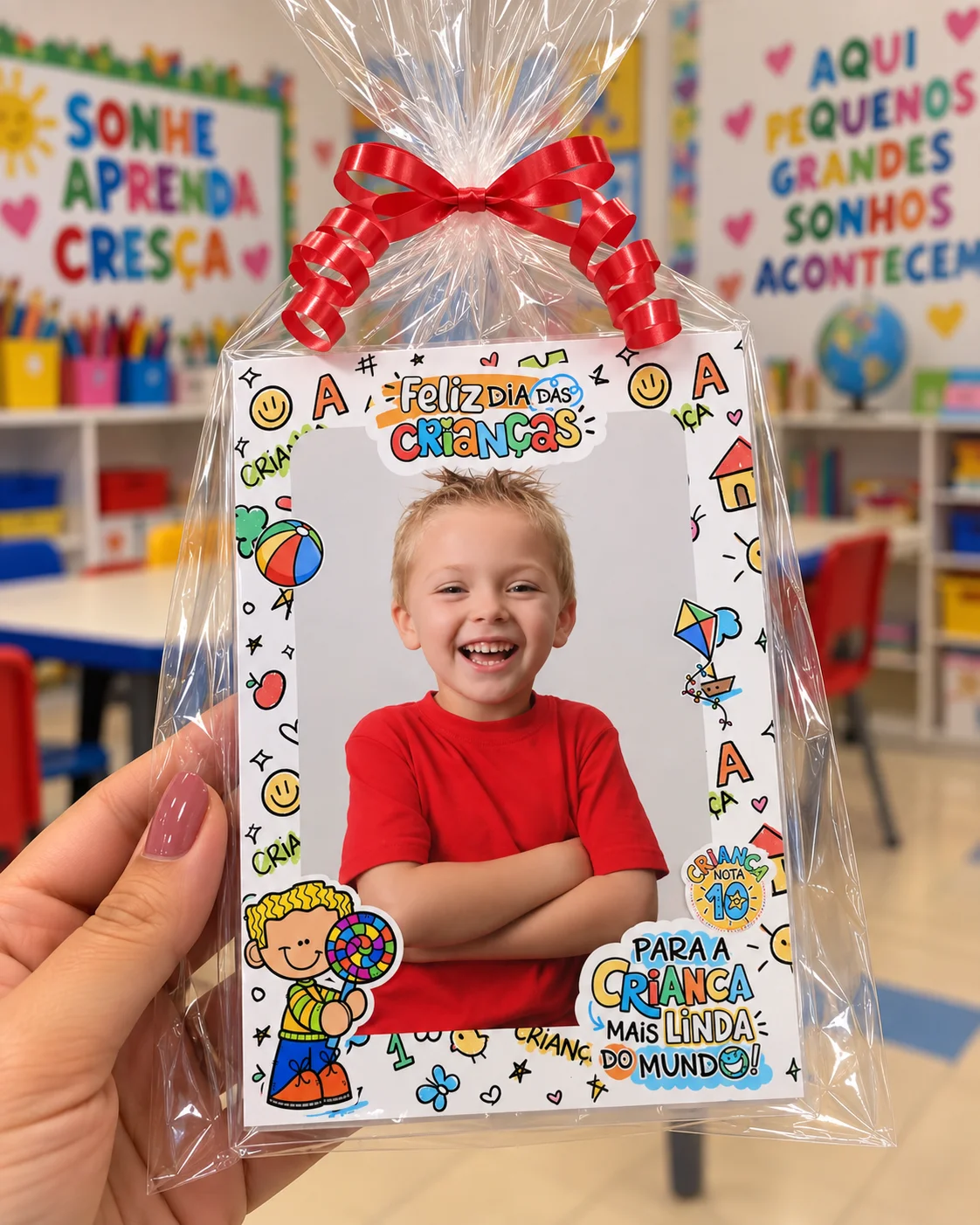 LEMBRANCINHA COM FOTO PARA DIA DAS CRIANÇAS — amostra 1: Uma opção linda, personalizada e super especial para presentear os…