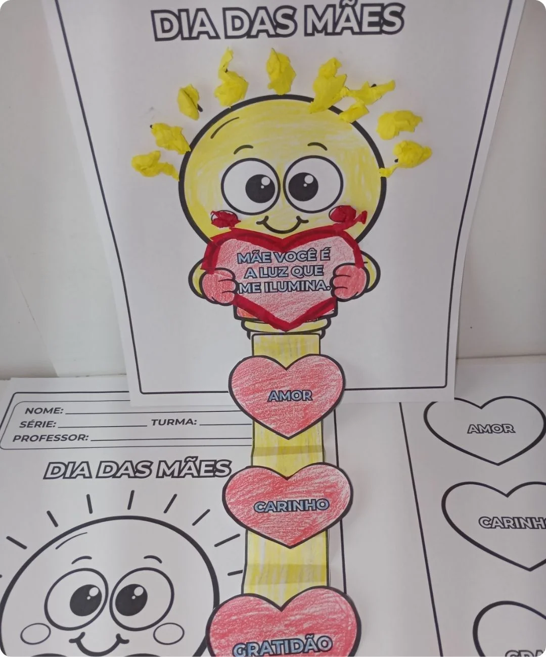 Lembrancinha de Dia das Mães para imprimir — amostra 1: Uma homenagem de papel para fazer na escola